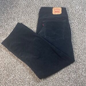 Levis 559 Men's 39x29 Relaxed Straight Corduroy Pants Black Cords 559-0477